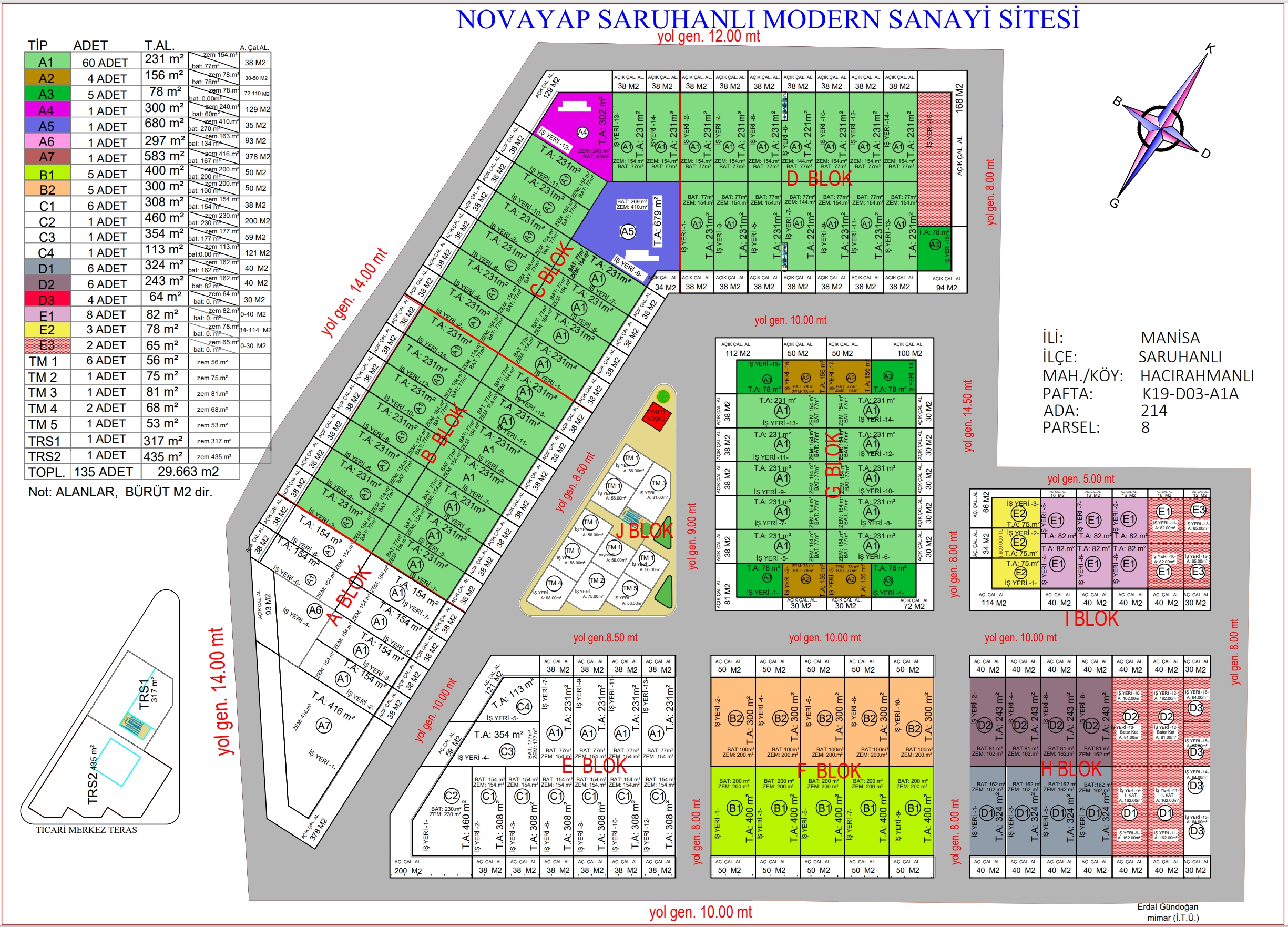NOVAYAP Modern Sanayi Sitesi Planı